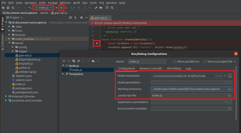 Debug webSDK demo